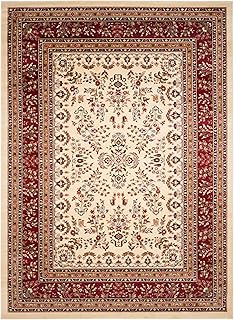 SAFAVIEH Lyndhurst Collection LNH331A Teppich, 2,4 x 3 m, elfenbeinfarben und rot, traditionelles orientalisches Design, fusselfrei und pflegeleicht, ideal für stark frequentierte Bereiche im