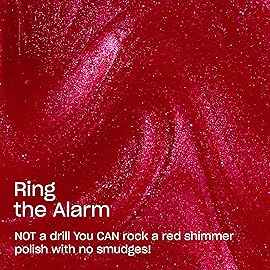 OPI RapiDry Ring the Alarm | Opaque Bright Red Shimmer Quick Dry Nail Polish | Vegan, Smudge Proof, Fast Drying