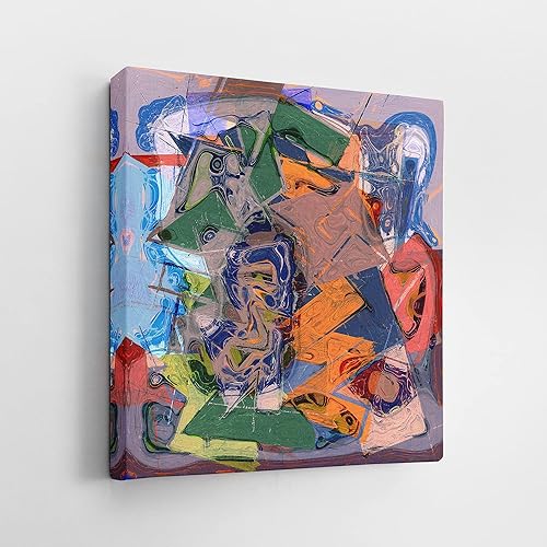 Vista 2 de Armen Living Lienzo decorativo para pared, diseño de formas dobladas I (12 x 12 pulgadas)