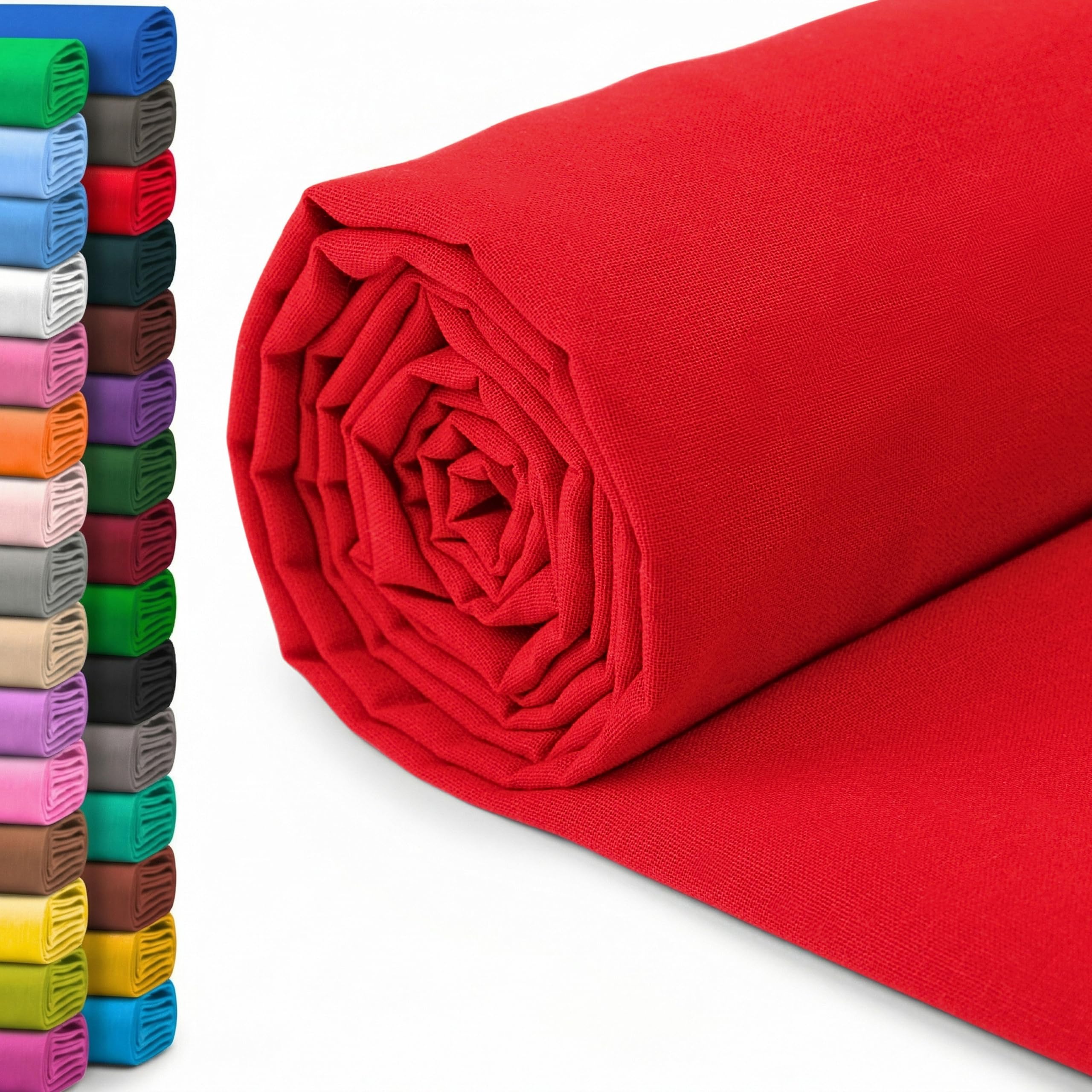 A-Express 100% Cotton Fabric - 60 Inch 150cm Wide - Plain Cotton Fabric by The Metre - Ideal for Quilting, Sewing, Dressmaking, Curtain Linings, Totes, Bedding, Pillowcases - Red 0.5 Metre