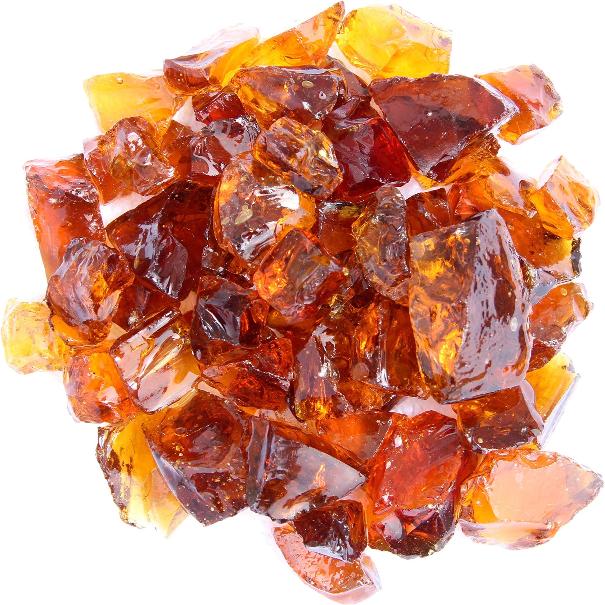 AZ Patio Heaters Fire Pit Fire Glass in Amber, 10 Pounds