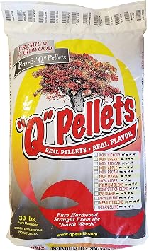 Q Pellets Premium Hardwood BBQ Smoker Pellets - 100% Apple - 30 lb. Bag