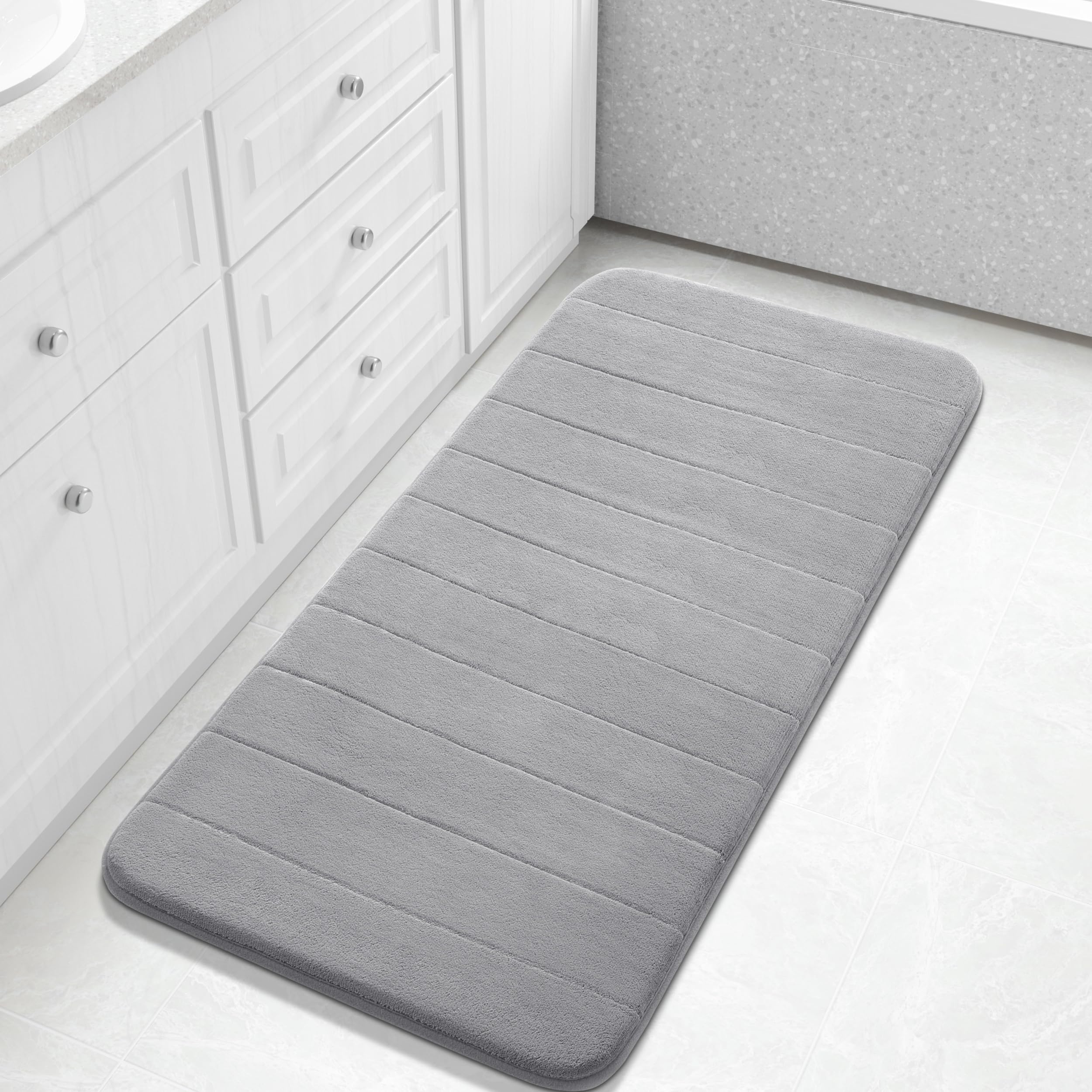 Yimobra Long Bath Mat 44x24 Super Soft Quick Dry Memory Foam Bathroom Rug Water Absorbent Non Slip Backing