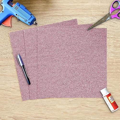 Miniatura 5 de SANZIX 30 hojas de papel de cartulina rosa con purpurina de 12 x 12 pulgadas, 110 libras, 300 GSM para Cricut, tarjetas de Navidad, álbumes de