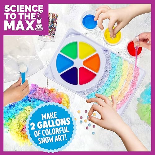 Miniatura 6 de Science to The Max Rainbow Snow: crea 2 galones de nieve colorida y reutilizable, 7 experimentos científicos incluidos, kit de actividad de tallo