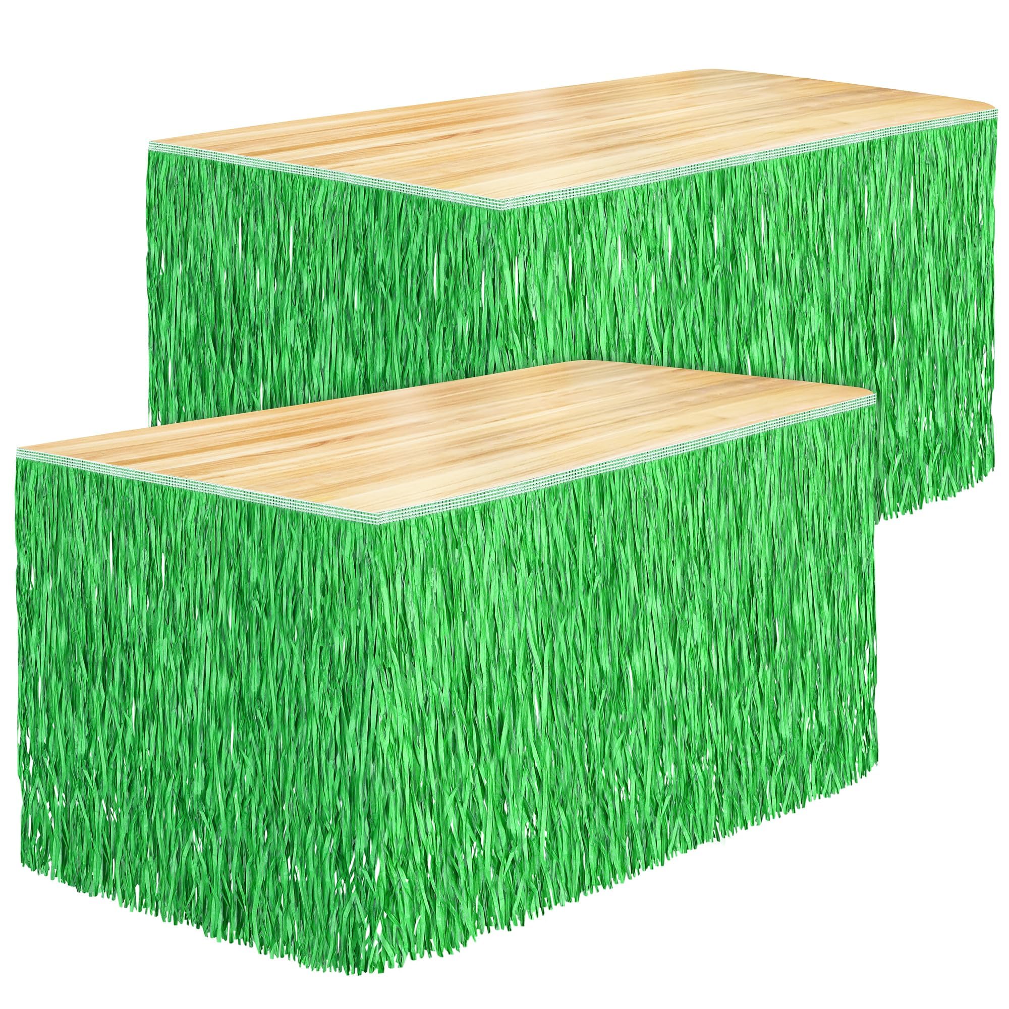 Jupe de table hawaïenne Luau en papier frangé 274x76 cm Fovths - Lot de 2