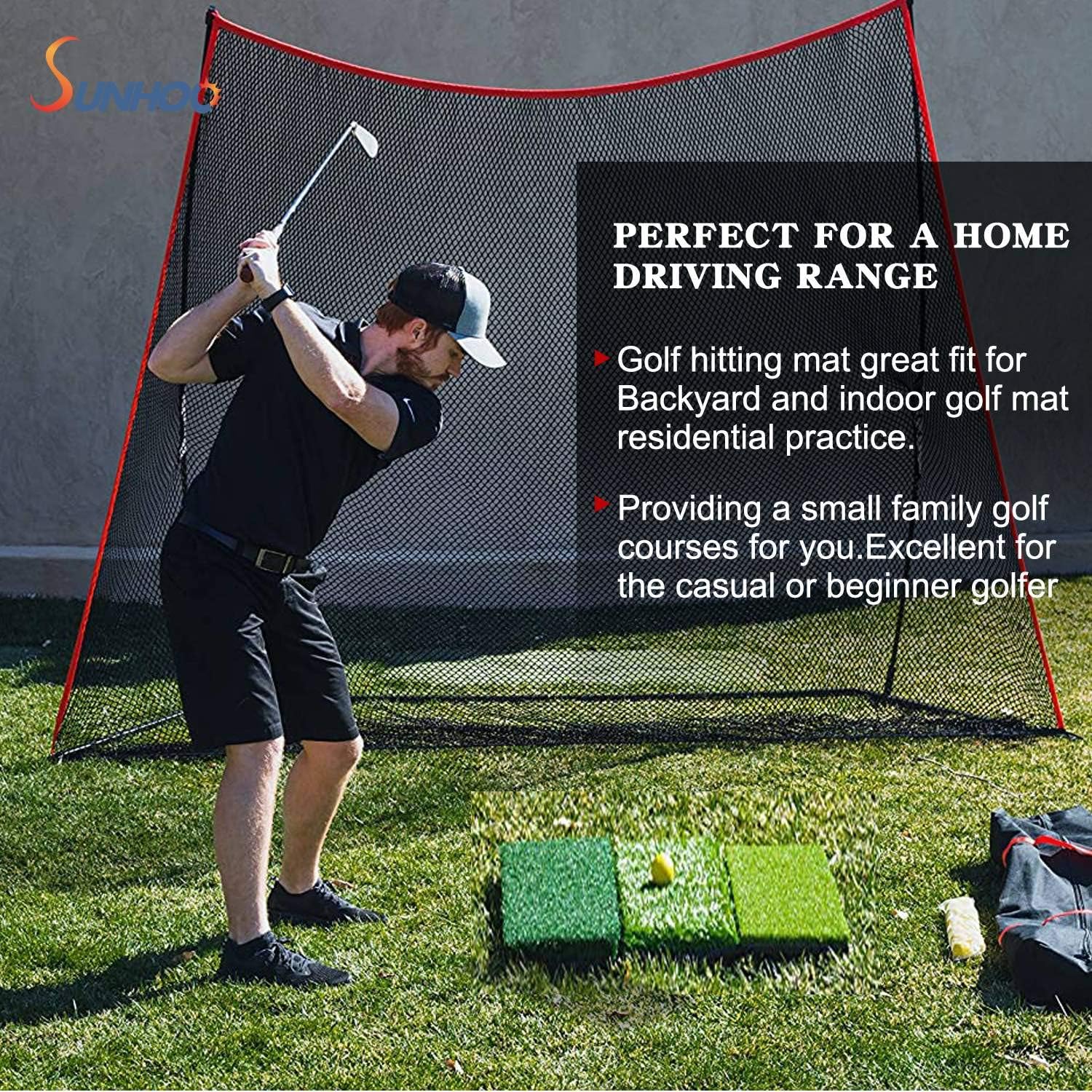 DURARANGE Golf Hitting Mat Large, Turf Grass 3-in-1 Collapsible Chipping Mat with Tees, Launch Pad for Backyard, Practice Putting Green Training Aids, Indoor | Outdoor : Sports & Outdoors