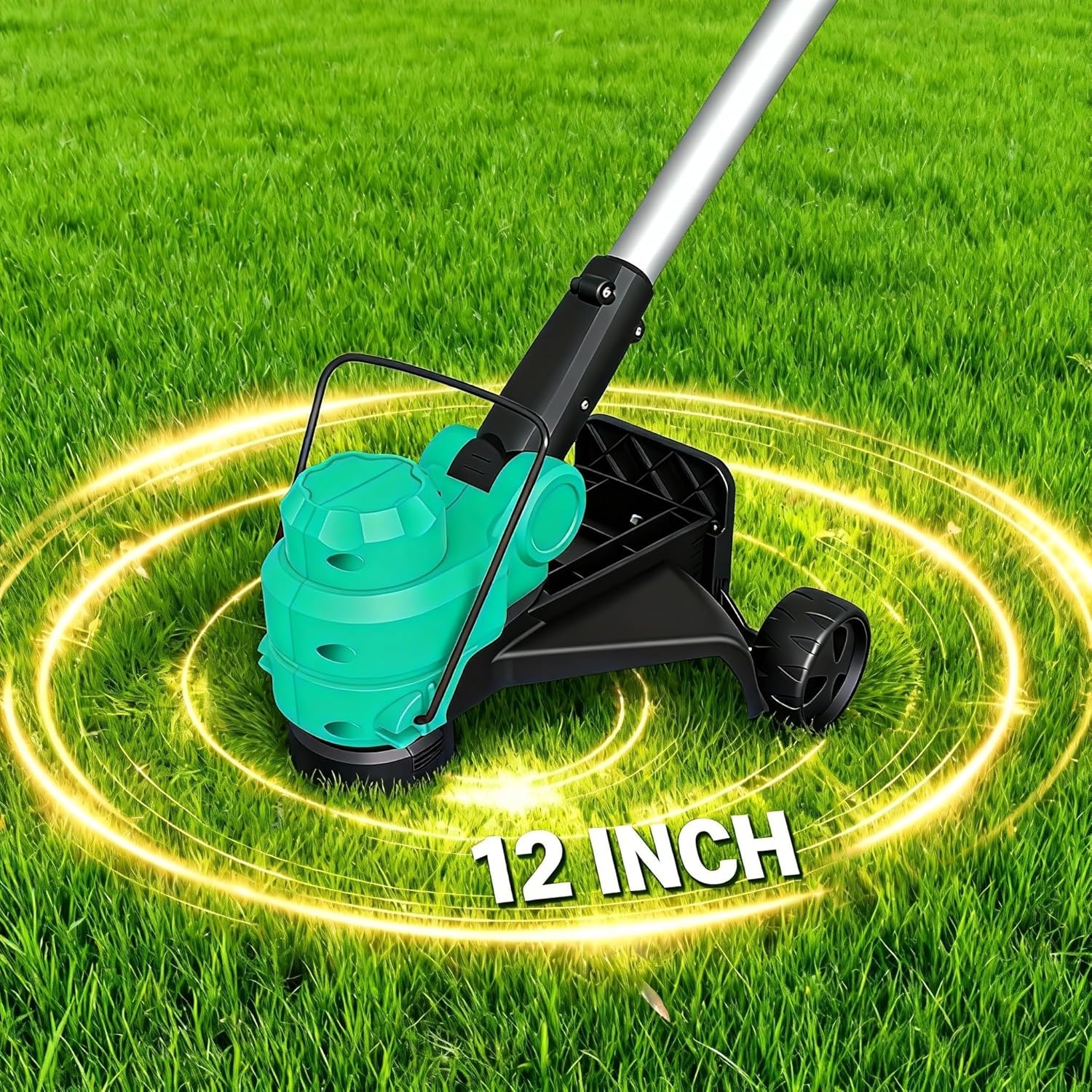 20V Wireless String Trimmer & Edger, 2-in-1 12-Inch Electric Grass Trimmer with 2x2.0Ah Li-Ion Batteries, Fast Charger, Automatic Line Feed for Lawn Garden Edging