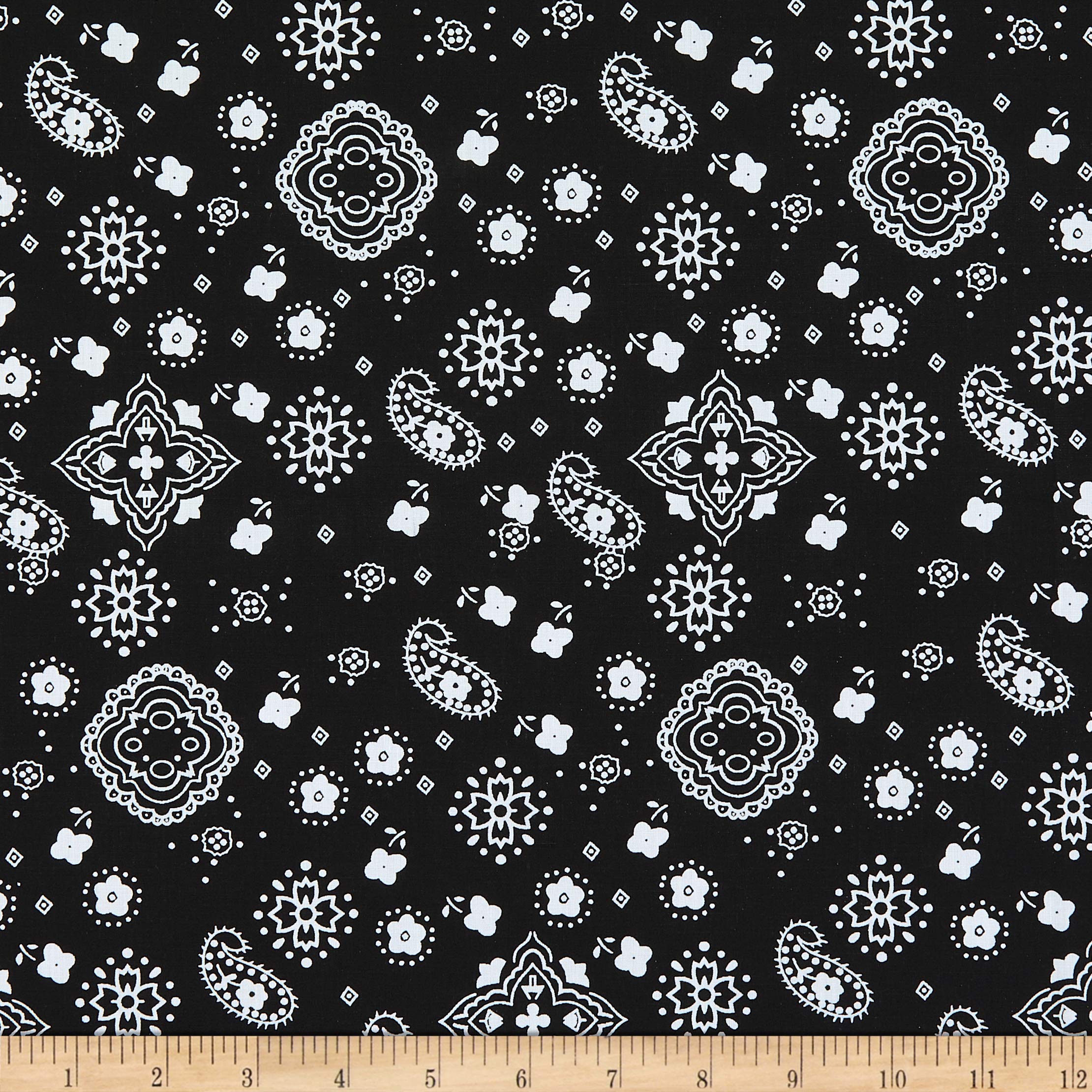 Poplin Print White/Black, Fabric by the Yard