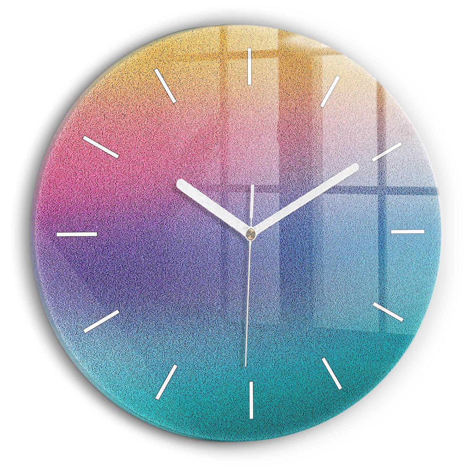 Horloge en Verre 30 cm Wallfluent Mécanisme Silencieux et Dégradé