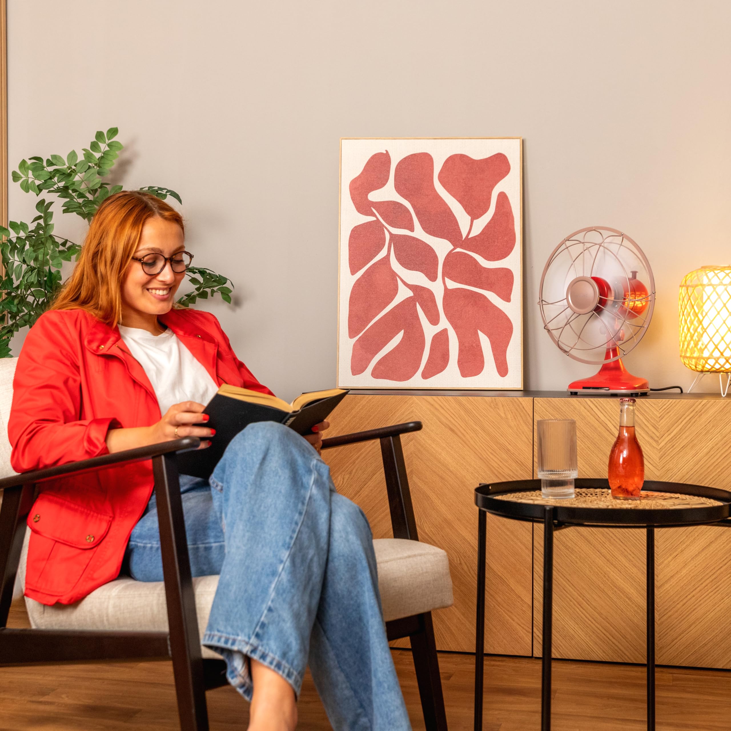 Cecotec Ventilador de Sobremesa EnergySilence 1090 RetroDesk Design. 40W de potencia, 12 Pulgadas, Diseño único y elegante, 3 Aspas aerodinámicas, 3 Velocidades, Oscilación 80º, Inclinación ajustable