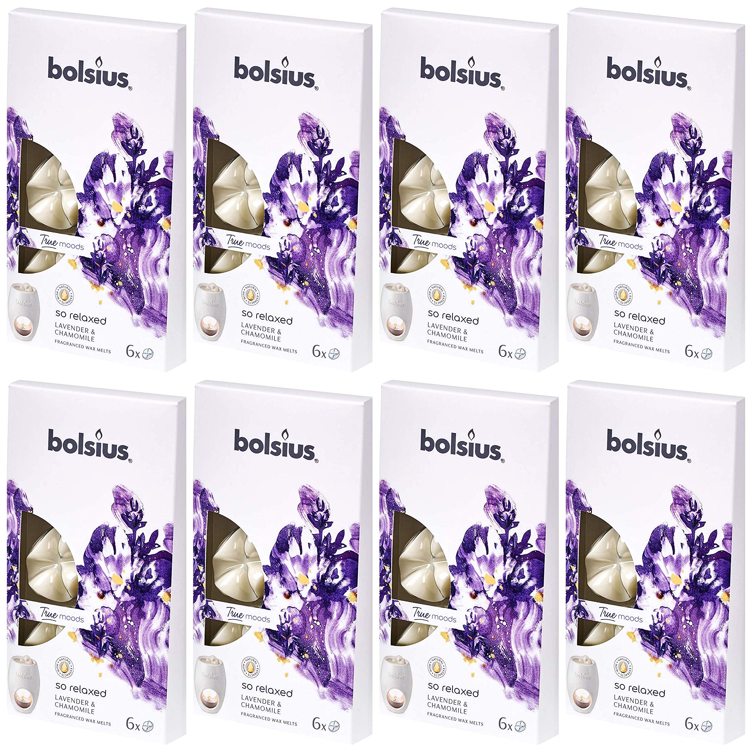 Bolsius Aromatic Wax Melts Vanille - 48 Duftblüten Für Duftlampen (8x6 Stück)