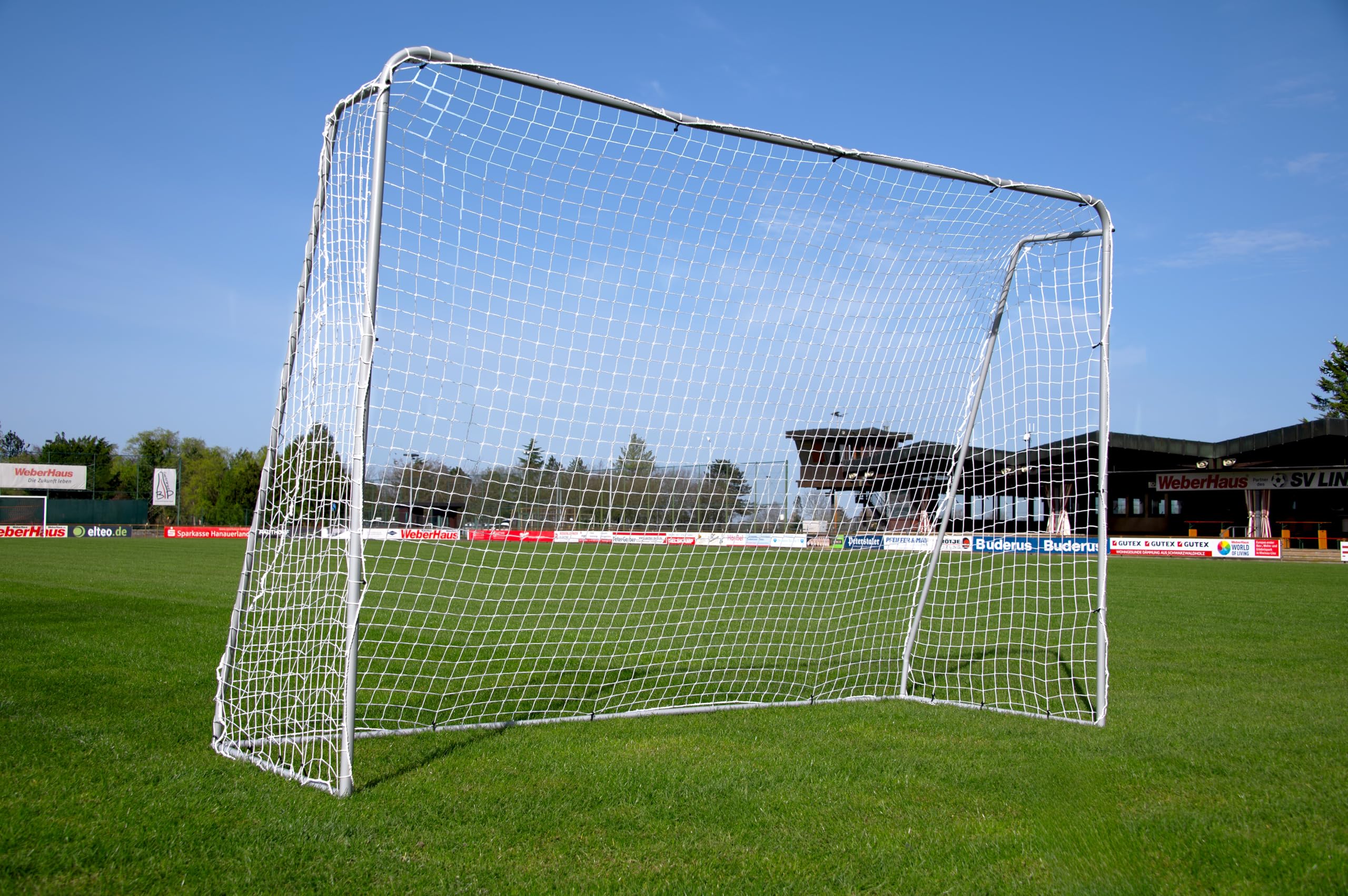 Portería de fútbol de Acero POWERSHOT de 3 x 2 m. ¡Alta Resistencia! Puede instalarse Durante Todo el año en su parcela.