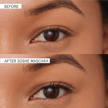 SOSHE Beauty - Peptide Lengthening Mascara | Safe for Contact Lens Wearers, Smudge Resistant, Flake-Free | Clean, Vegan, Cruelty-Free, Certified Plastic Negative