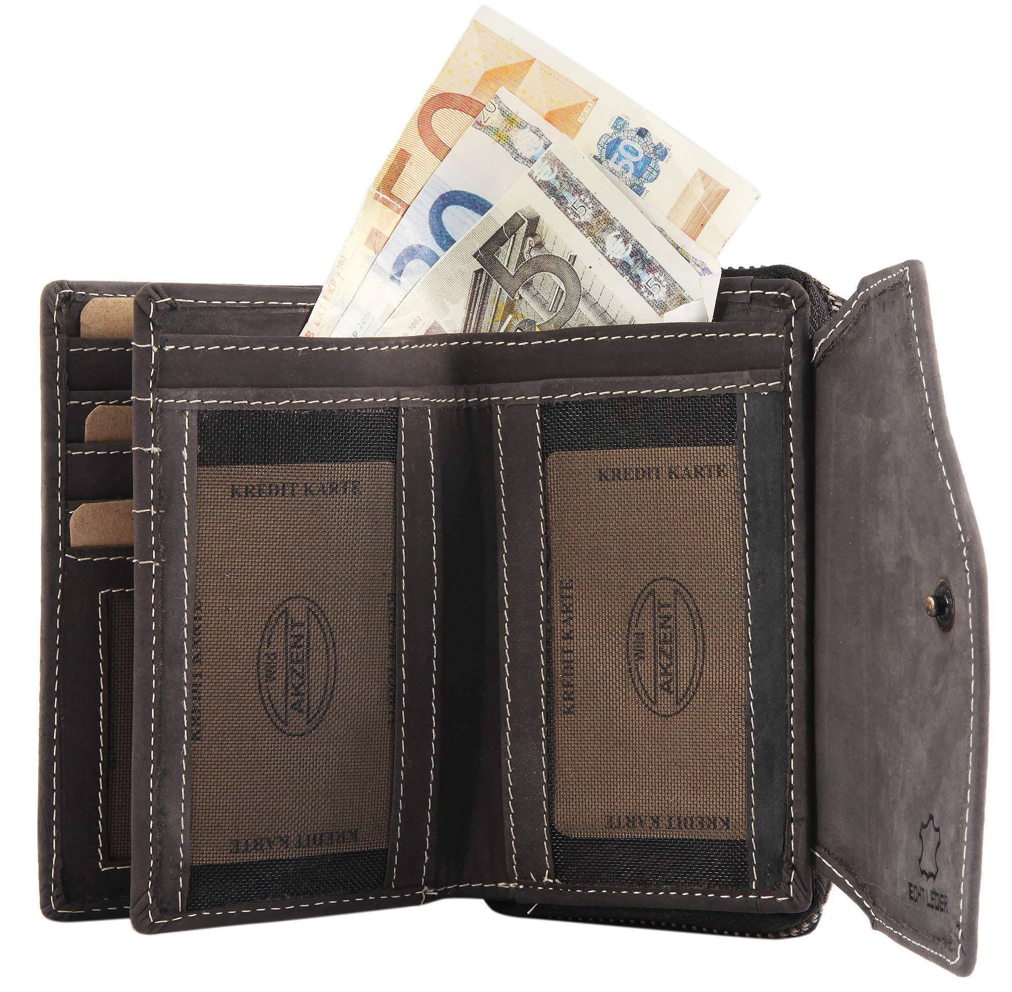 Akzent - Billetera, Monedero, Cartera de Mujer, Gris