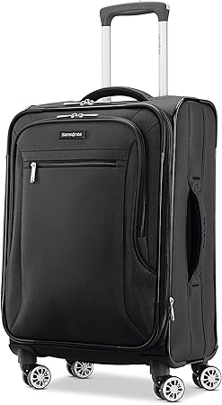 review Samsonite Ascella X Softside Expandable Luggage with Spinner Wheels, Black, Carry-On 20-Inch