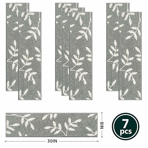 Miniatura 8 de Peldaños para escaleras, antideslizantes para peldaños de madera en interiores, 30 x 8 pulgadas, para mascotas, alfombras de madera antideslizantes