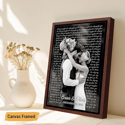 Vista 6 de VICILO Póster musical personalizado con letras de canciones, decoración sentimental perfecta, regalo de San Valentín para él, regalos de novio