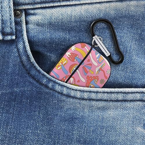 Miniatura 8 de Divertida funda para Airpods Pro con estampado de hongos mágicos locos con llavero, protección completa, duradera, a prueba de golpes, funda rígida