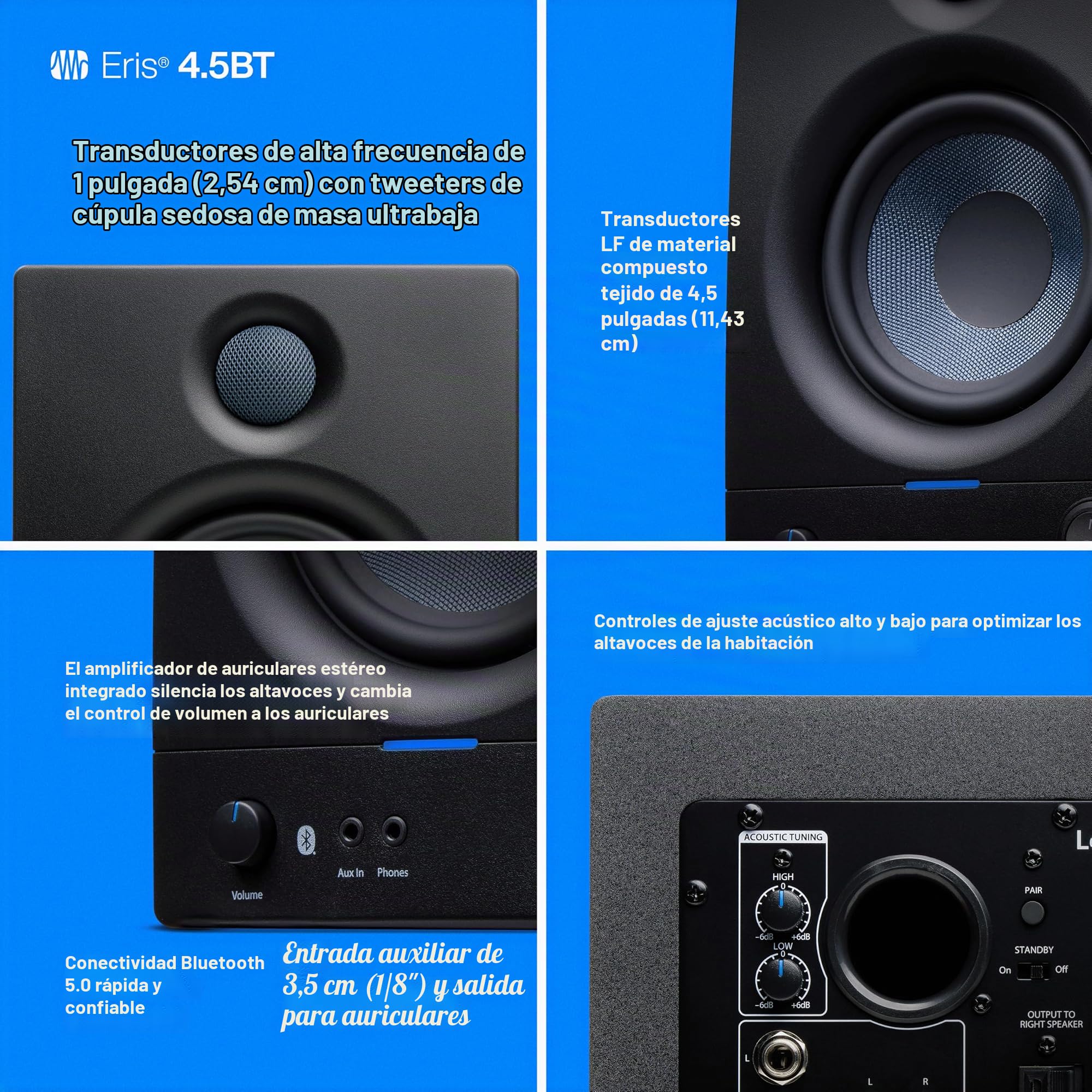Amazon.com: PreSonus Eris 4.5BT Bluetooth Monitores de estudio