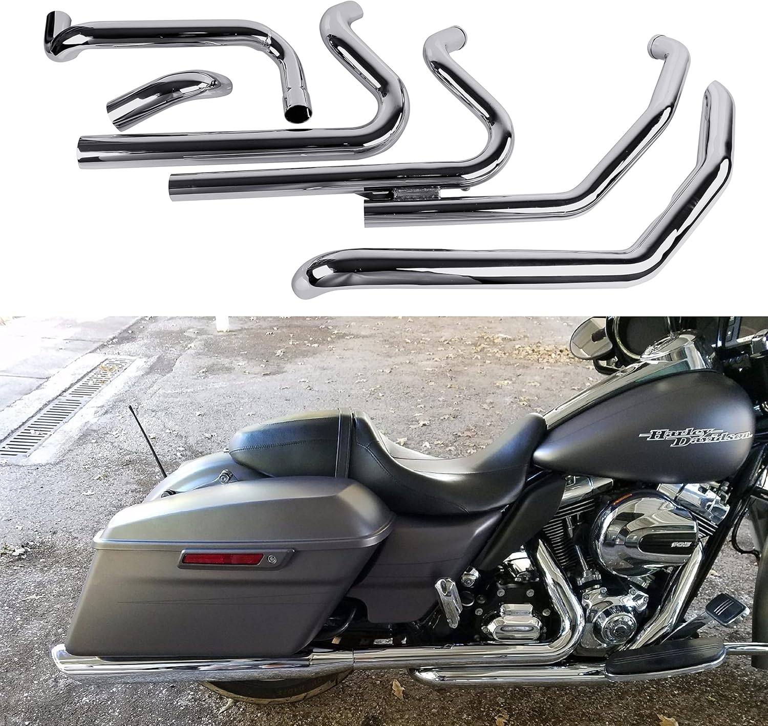 Buy Working Great Head Pipes for True Dual Exhaust for Harley Touring