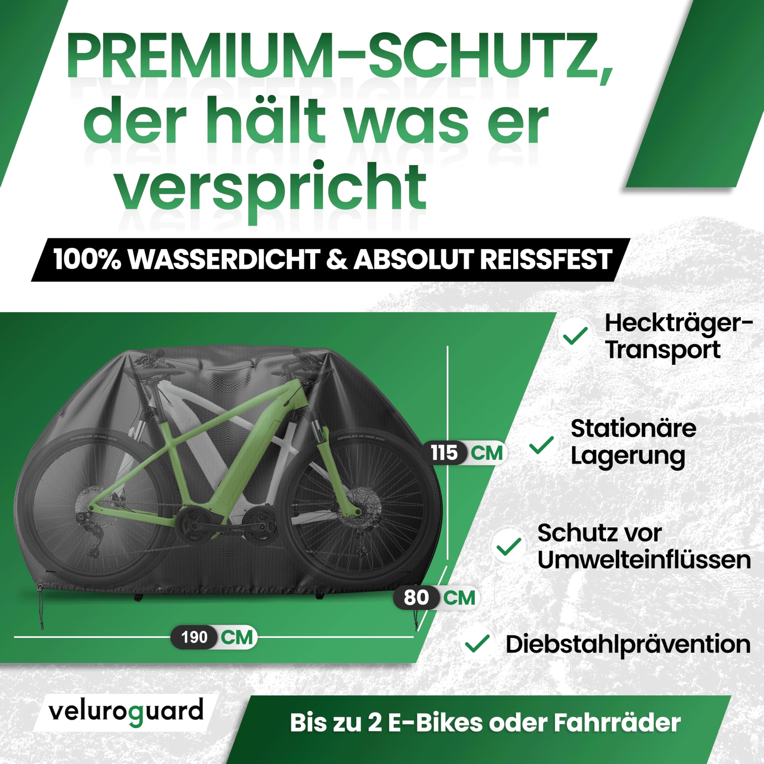 Fahrradabdeckung wasserdicht, reißfest & robust I Fahrrad Abdeckplane inkl. Tasche - Transportschutz für 1 Fahrrad bis 28" I Fahrradabdeckung Heckträger - Ideal für E-Bike, Rennrad & Mehr