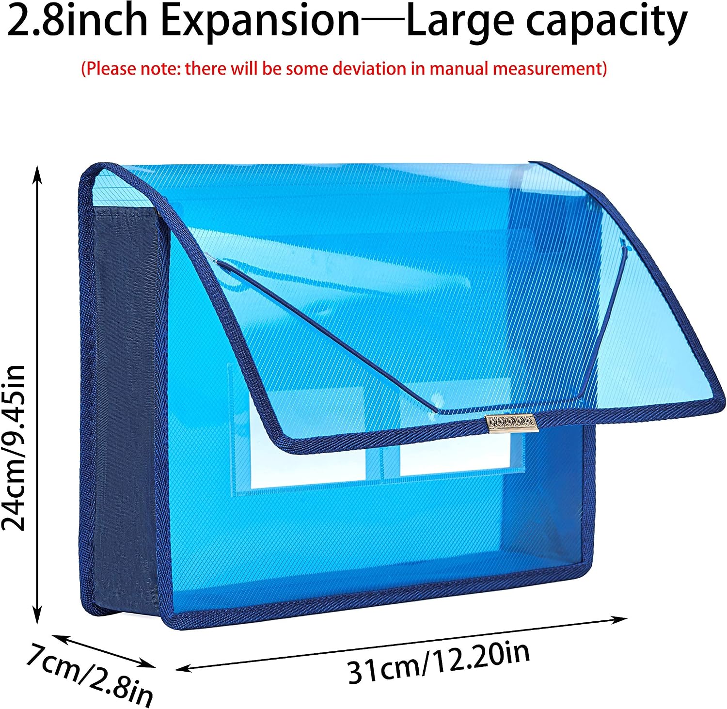 FANWU 6 Pack Plastic Expanding File Wallet Document Organizer with Flap and Cord Closure, Letter Size, 2.8" Expansion, Clear Colored Poly A4 Expandable File Folder for Home School Office Storage