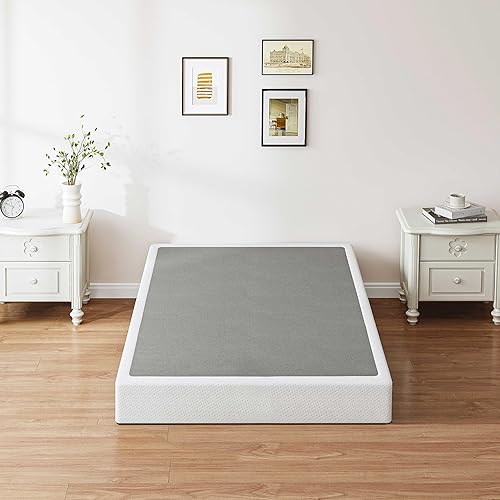 ZIYOO Somier y cubierta doble de metal de 9 pulgadas de alto perfil, fácil montaje, base de colchón, estructura de acero de metal resistente,