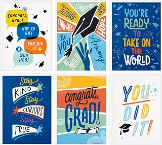 Hallmark Graduation Cards Bulk Assortment, Here's to the Future (36 Cards and Envelopes, 6 Designs)