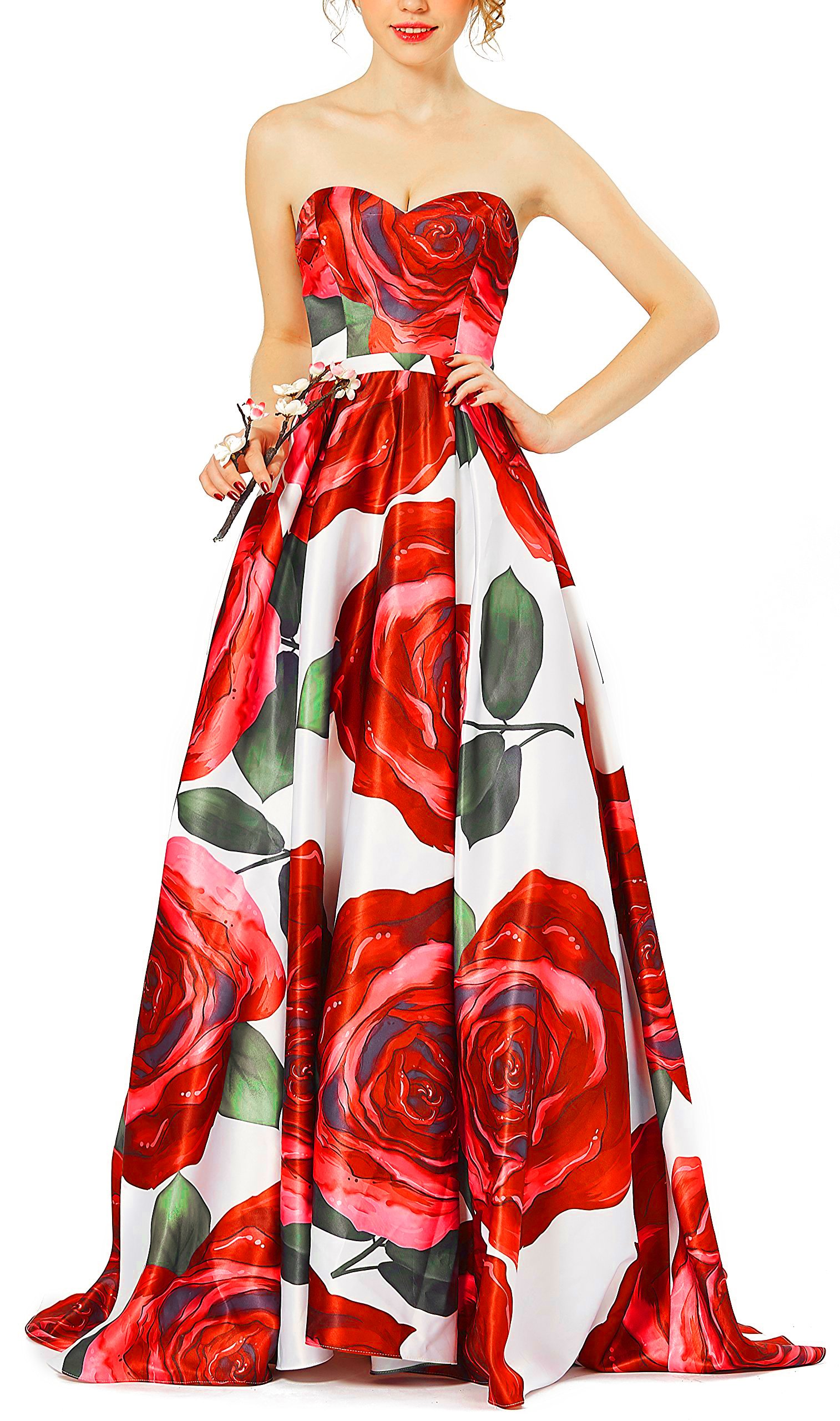 DarlingU Women's Prom Evening Dresses Pockets Formal Party Gown