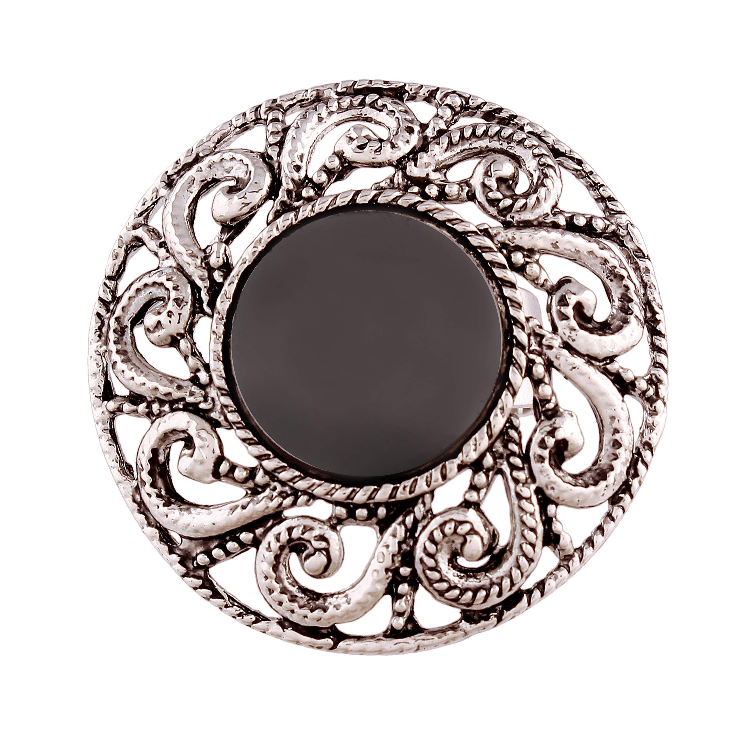 I Jewels Indian Traditional Antique Boho Vintage Oxidised Adjustable Mirror Ring for Women & Girls (FL146) (B07V2N5H6B) Amazon Price History, Amazon Price Tracker