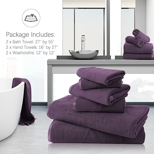 Vista 96 de TENSTARS - Toallas de mano para baño con dobladillo de seda, secado rápido, toalla absorbente de microfibra ultrasuave para baño, fitness, gimnasio