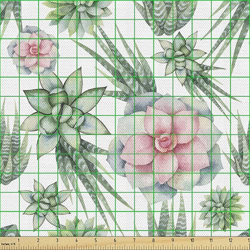 Vista 43 de Ambesonne - Tela multicolor con estampado digital por yarda Aqua Multicolor