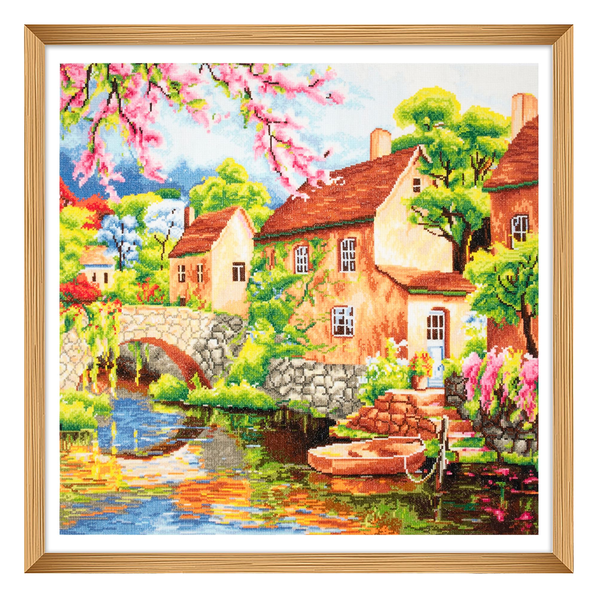 Trimits Large Cross Stitch Kits, Counted Embroidery Needlework for Adults Beginners Kids Christmas Gifts Wall Art