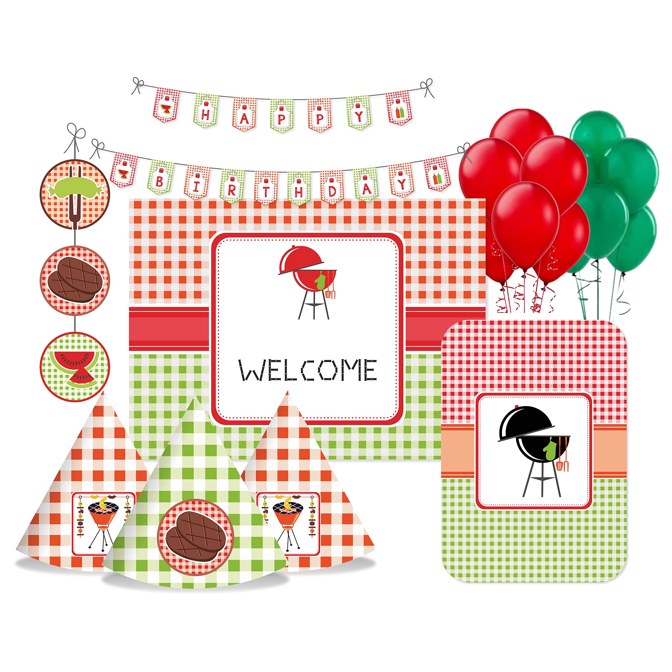 Pretty UR Party Barbecue Party decorations Kit - 70 pcs includes Banner, bunting, balloons, centerpiece, danglers, Barbeque Party Supplies, BBQ Birthday Decor, DIY Décor Pack for Adults, Kids.