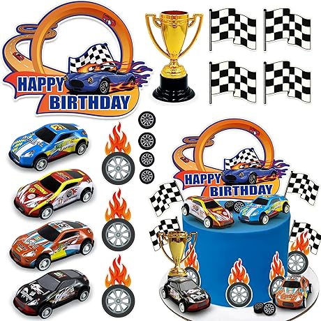 24PCS Race Car Cake Decorations