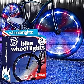 Brightz WheelBrightz 2-Pack Bike Wheel Lights (Red, White, Blue) - Perfect for Boys Bike Accessories & Bicycle Decorations for Superhero, Patriotic, or Police Themed Bicycles
