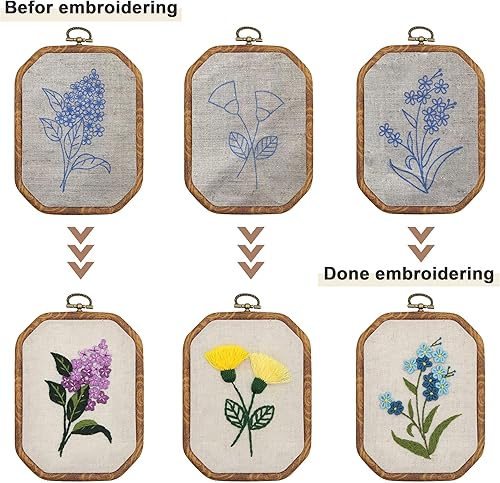 Miniatura 10 de Maydear - Kit de bordado para manualidades, con aguja de perforar y marco de bordado, regalo creativo para manualidades para adultos y niños
