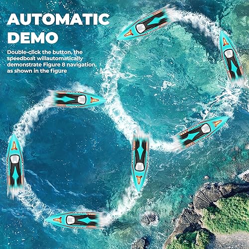 Miniatura 7 de BEZGAR Barco a control remoto, 18 pulgadas, grande, sin escobillas, para adultos y niños, 55 KPH grandes y rápidos, con batería de 2500 mAh, ideal