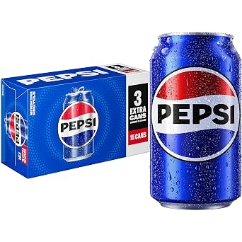 Pepsi Cola Soda Pop, 12oz Cans 15 Pack