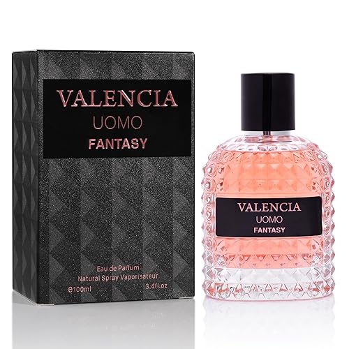 Valencia UOMO Fantasy Men EDP - Fragancia picante y amaderada - Notas de salida de manzana roja dulce, cardamomo y bergamota de Calabria - Aroma