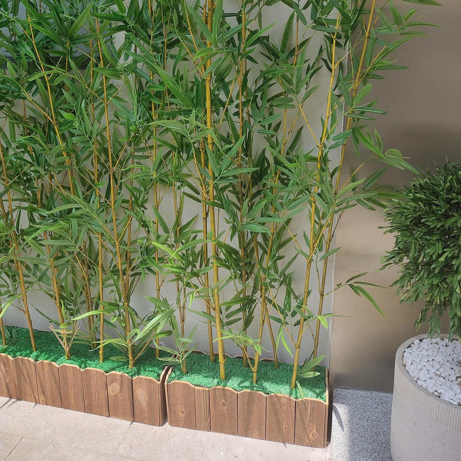 artificial bamboo plant Home Simulation Bamboo Decor with Wooden Base, Indoor Privacy Fence Plants Architecture Ornaments, Tall Artificial Tree for Airports Courtyard Deck (Color : 1m/3.3ft H, Size