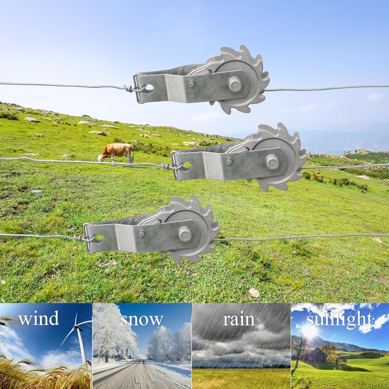 Electric Fence Wire Tightener Heavy Duty Inline Wire Tensioner, Wire Ratchet Tensioner for Farm Outdoor-20PCS