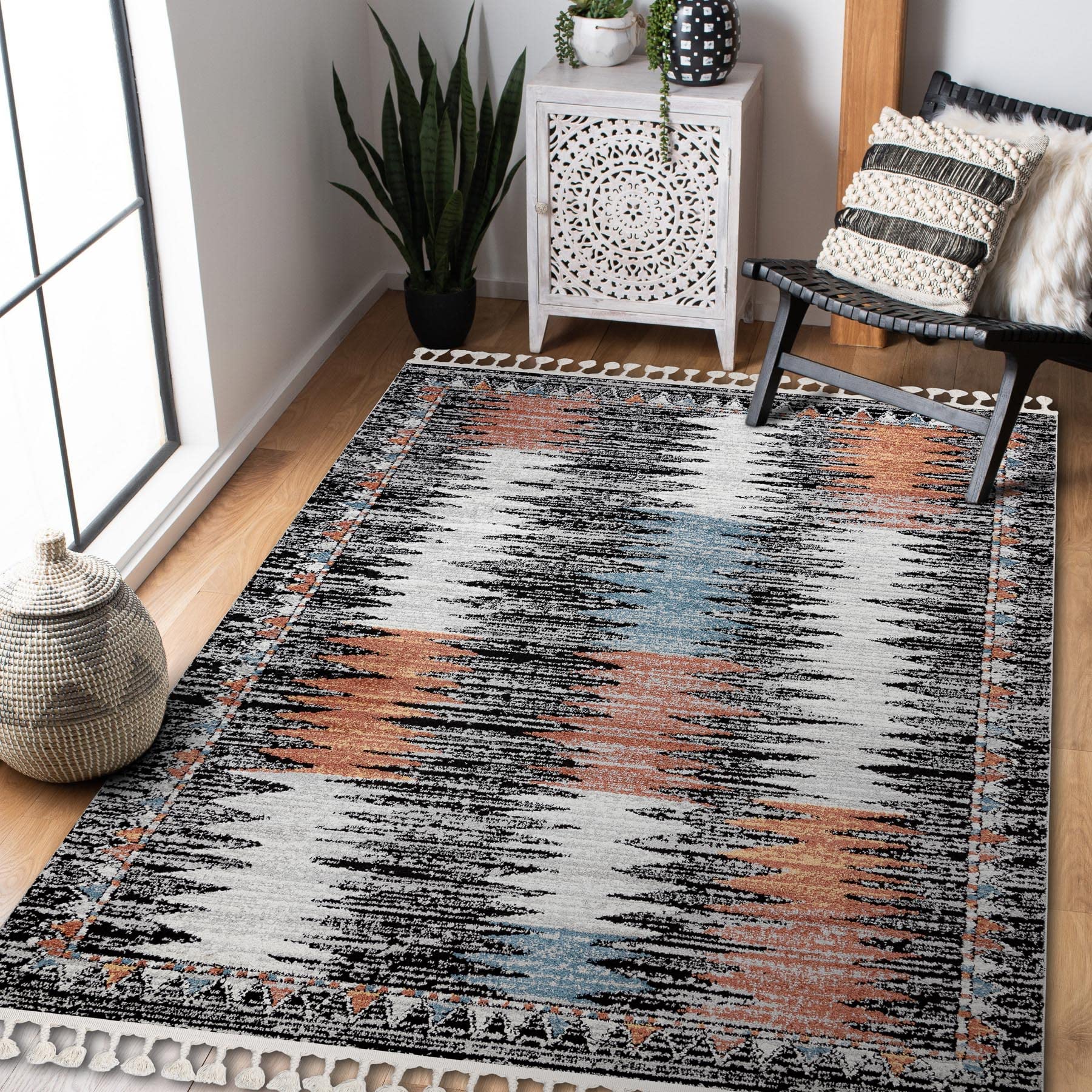 Tapis moderne noir et rose rugsx créez un coin cosy et chaleureux
