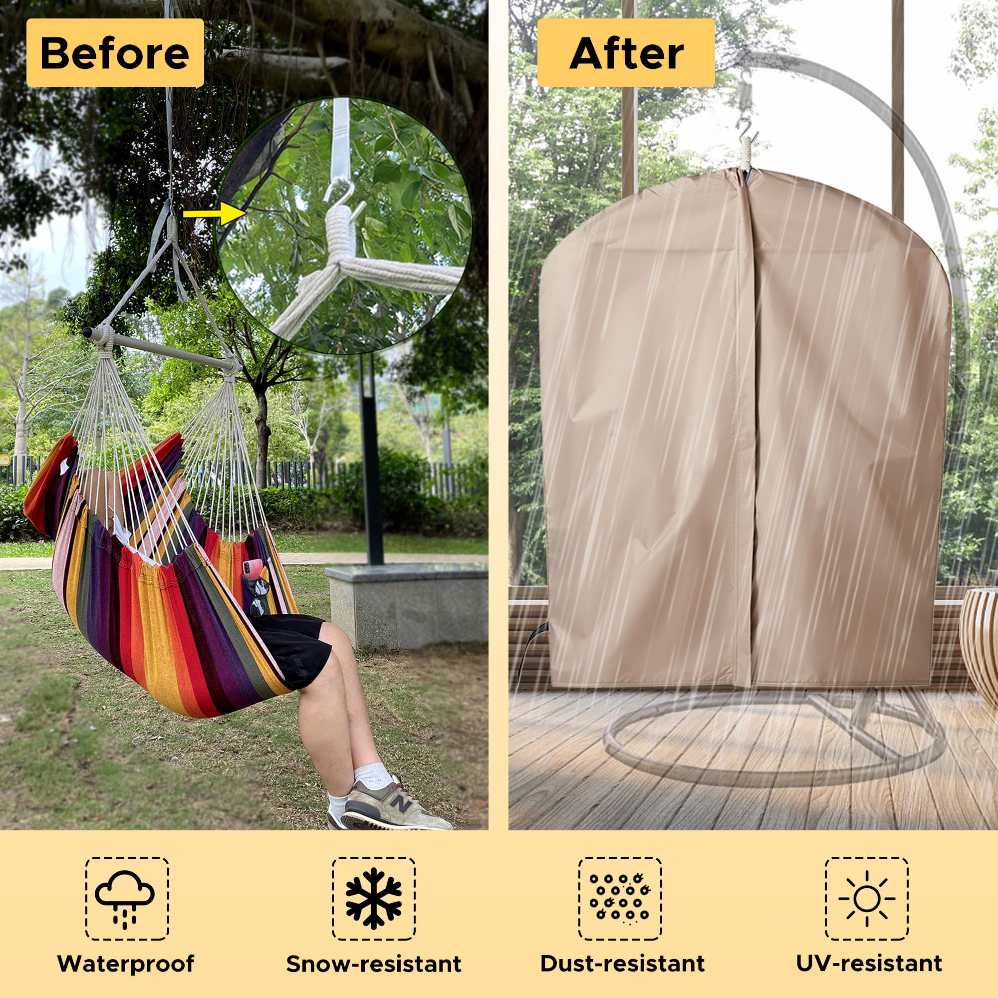 Amazon.co.jp: Miztli ハンモックチェア ハンギングチェアカバー付き