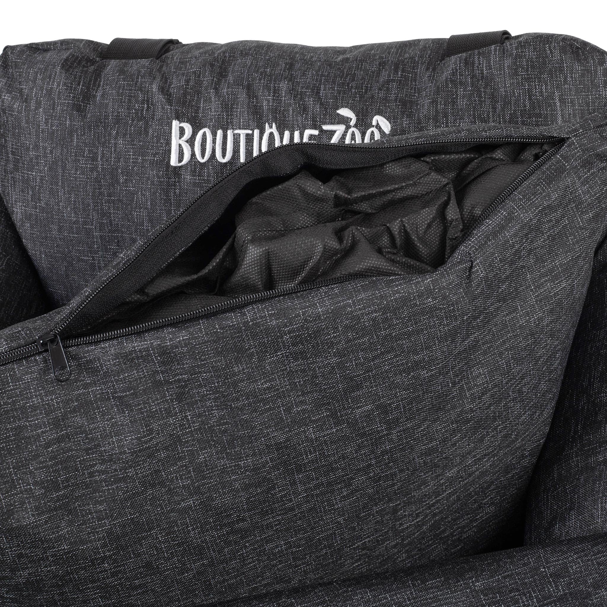 Luxuriös Auto Sitz für Hunde | Autositz für Rückbank, Vordersitz | Universal Waschbar für Hunde und Katzen | Polyester | Größe: 55 x 65 cm | Farbe: Schwarz