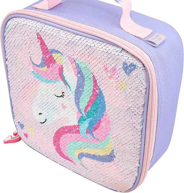 Polar Gear Unicorn Rainbow Flip Sequin Kids Lunch Box Bag