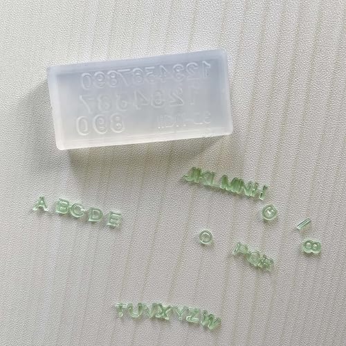Miniatura 7 de Maiguang - Molde de resina para decoración de uñas, 3 piezas, tamaño pequeño, letras y números, molde de silicona, herramientas para hacer joyas,