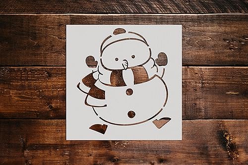 Plantilla de muñeco de nieve reutilizable para manualidades y plantillas de pared para pintura, 3756 (6 x 6 pulgadas)