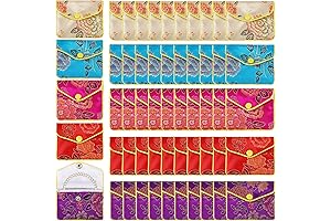 50 Pack Jewelry Pouches in Stunning Chinese-Inspired Designs